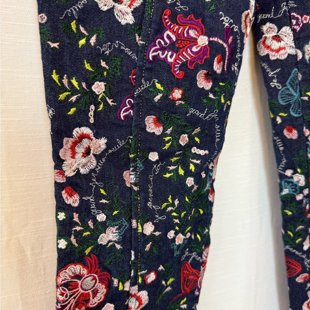 Cinq a Sept Eva Marie Embroidered Jeans 4 Skinny Floral - Picture 5 of 9
